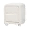 Baxton Studio Bonilla Modern White Teddy-Bear Fabric and Rubberwood 2-Drawer Nightstand 244-13651-ZORO - alternate 1